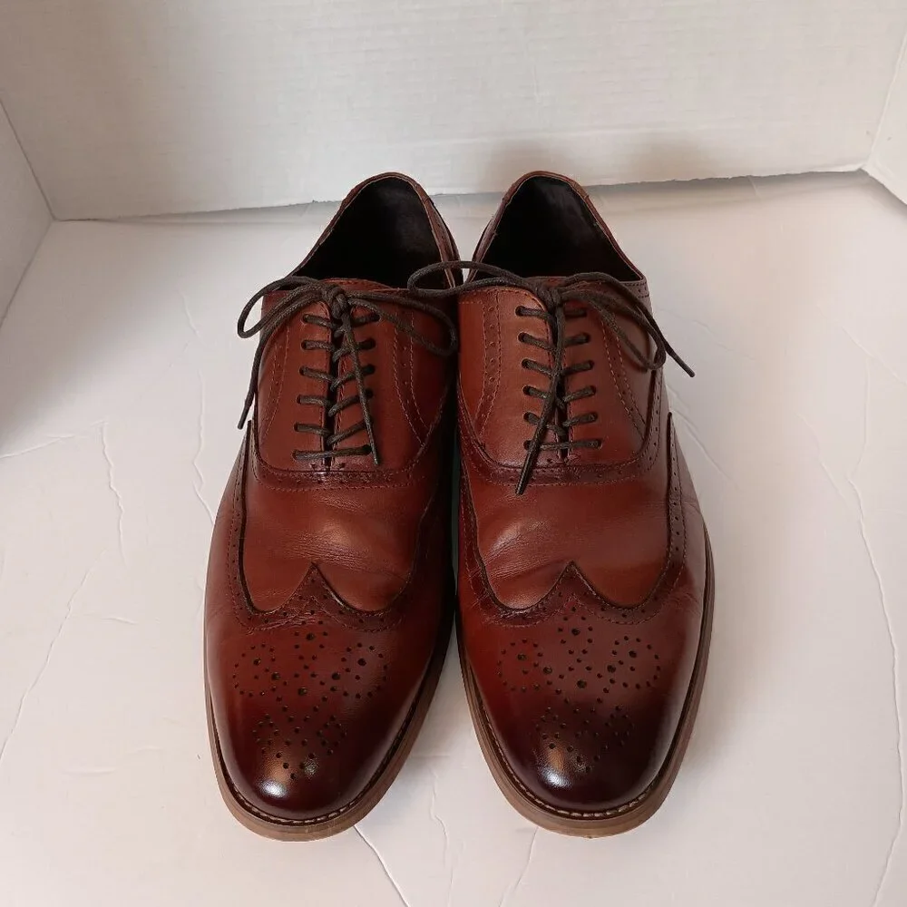 Stacy Adams 25064 Men's Dunbar-Wingtip Oxford, Cognac Size 10